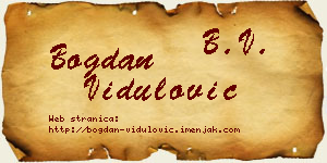 Bogdan Vidulović vizit kartica